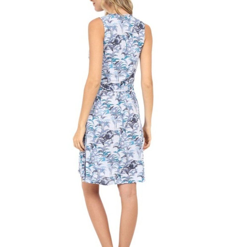 Tommy Bahama Blue Sleeveless Palm Linen Wrap Sun Dress NWOT MED - Picture 5 of 11